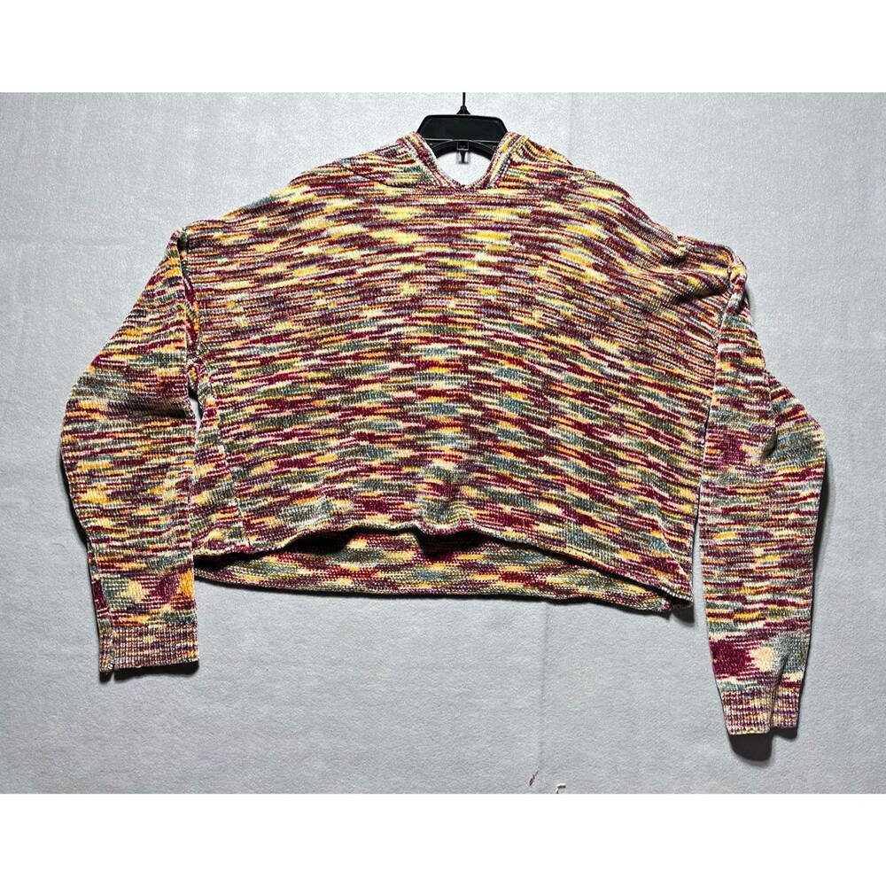Knox Rose Women’s Medium Multicolor Space Dye Hooded Sweater Pullover Boho